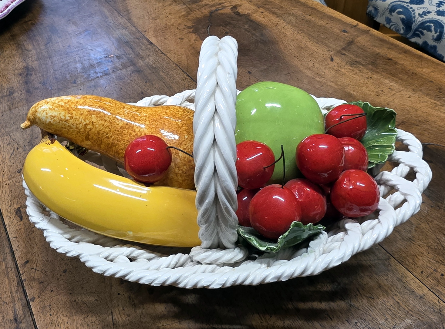 A Majolica Fruit Basket 